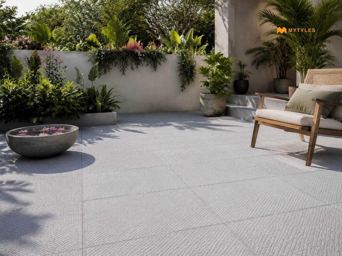 Slip-resistant Grey Parking Tile In Garden Area